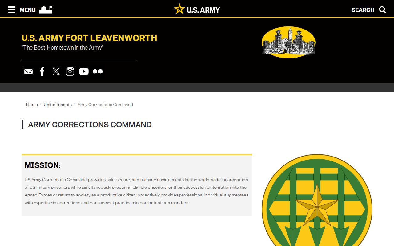 United States Disciplinary Barracks Army release record custodian